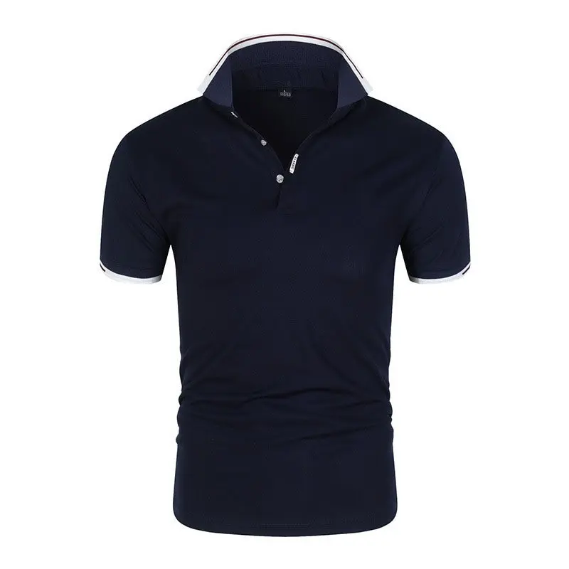 Men's Summer Thin Fashion Lapel Jacquard Double-sided Golf Casual Holiday Regular Classic Solid Color Polo Shirt
