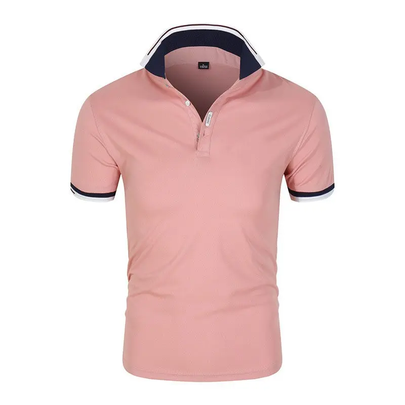 Men's Summer Thin Fashion Lapel Jacquard Double-sided Golf Casual Holiday Regular Classic Solid Color Polo Shirt