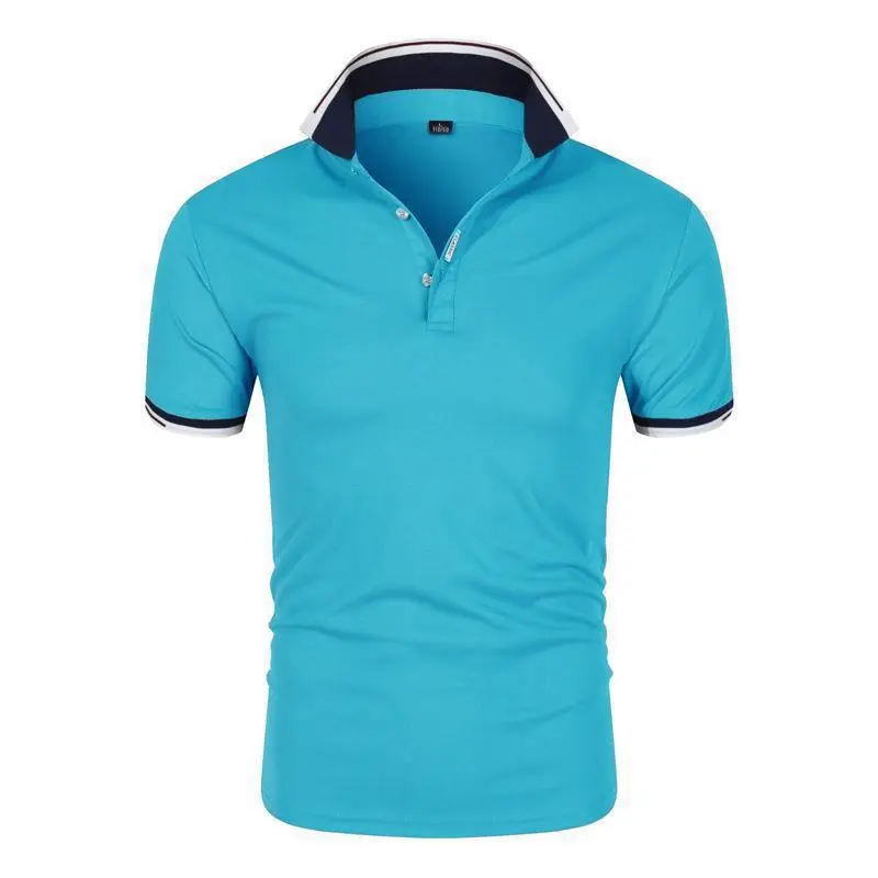 Men's Summer Thin Fashion Lapel Jacquard Double-sided Golf Casual Holiday Regular Classic Solid Color Polo Shirt