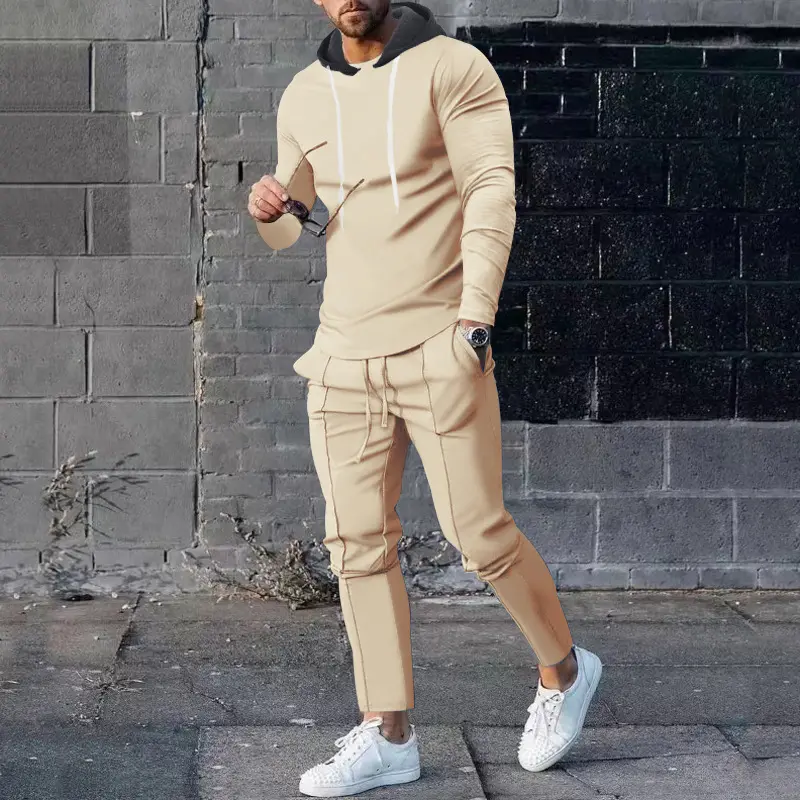 2024-2025 New Spring and Autumn Warm Clothing Men's Fashion Sports Set Outdoor Sports Two Piece Set
