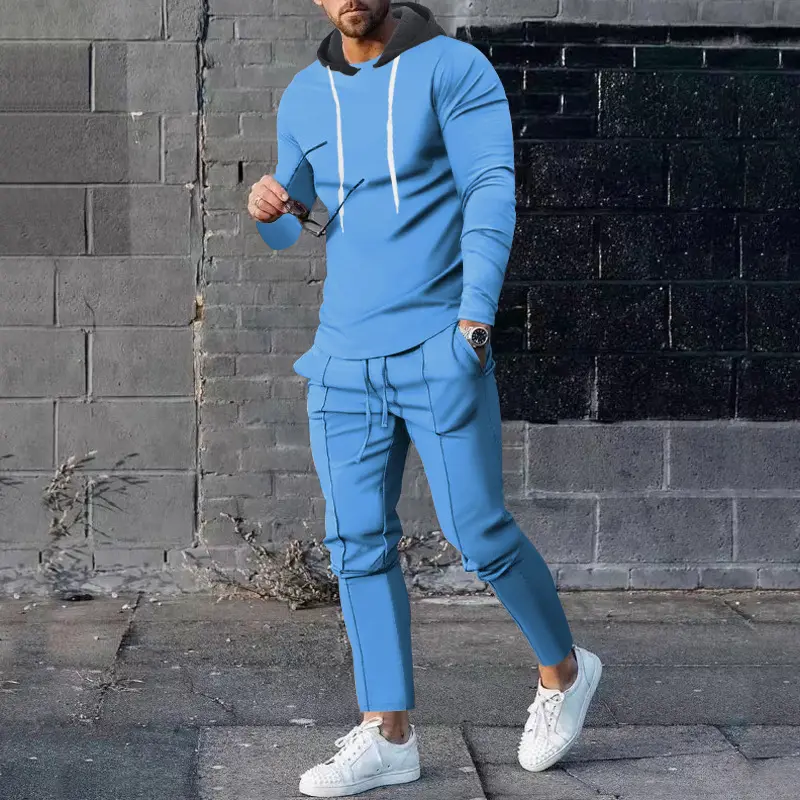 2024-2025 New Spring and Autumn Warm Clothing Men's Fashion Sports Set Outdoor Sports Two Piece Set
