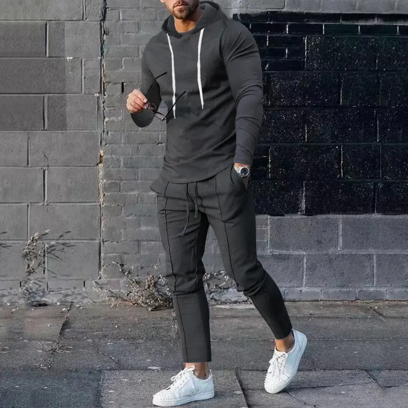 2024-2025 New Spring and Autumn Warm Clothing Men's Fashion Sports Set Outdoor Sports Two Piece Set