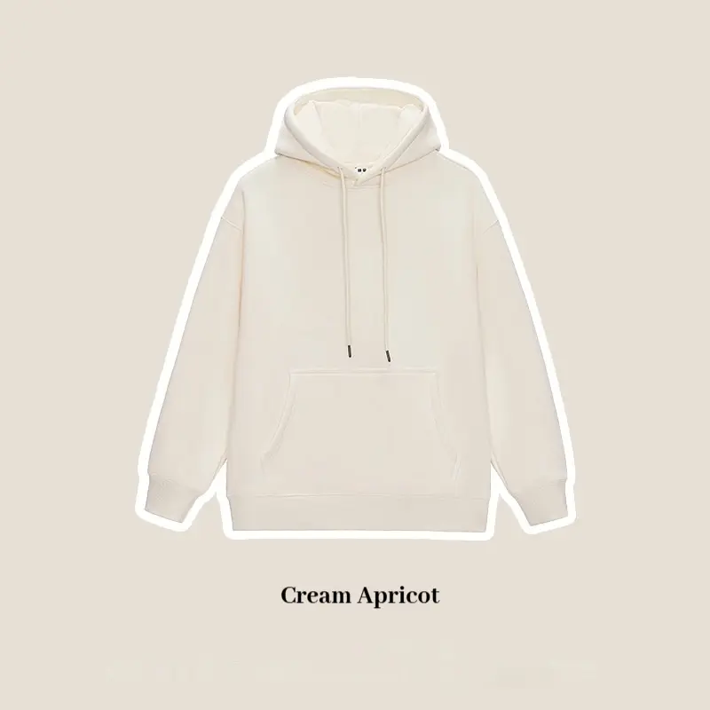 American Men's Solid Color Autumn and Winter Plus Plush Thick Hoodie Men's Fashionable Street Warm Hooded Pullover