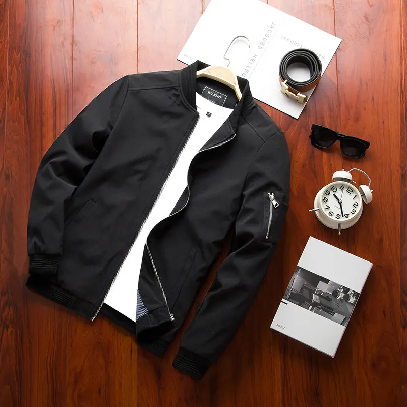 Fashionable Hot Selling Spring and Autumn Popular Korean Version Casual Stand Collar Jacket Men's Outdoor Street Slim Fit Jacket