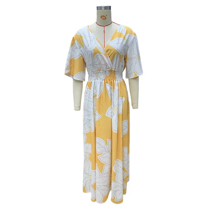 2025 Hot Selling Fashionable Women's Clothing, Comfortable and Elegant Travel Printed Long Skirt, Backless Printed Beach Dress