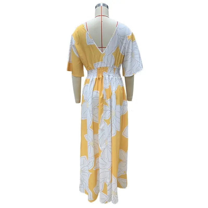 2025 Hot Selling Fashionable Women's Clothing, Comfortable and Elegant Travel Printed Long Skirt, Backless Printed Beach Dress