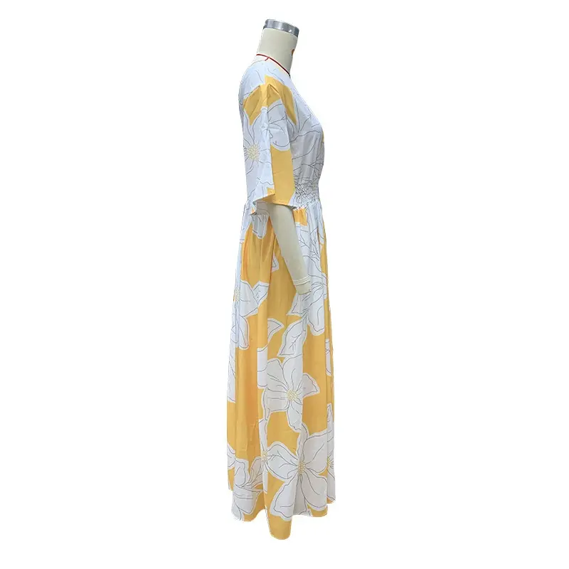 2025 Hot Selling Fashionable Women's Clothing, Comfortable and Elegant Travel Printed Long Skirt, Backless Printed Beach Dress