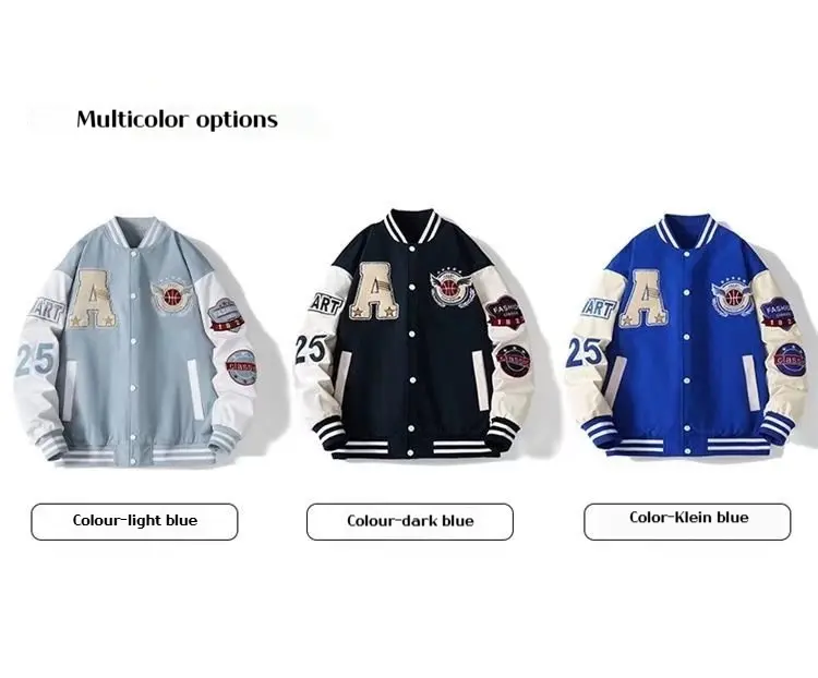 Spring and Autumn New Baseball Jacket Men's Jacket Street Hip Hop Windproof Jacket Autumn and Winter Warm Baseball Shirt Jakcet