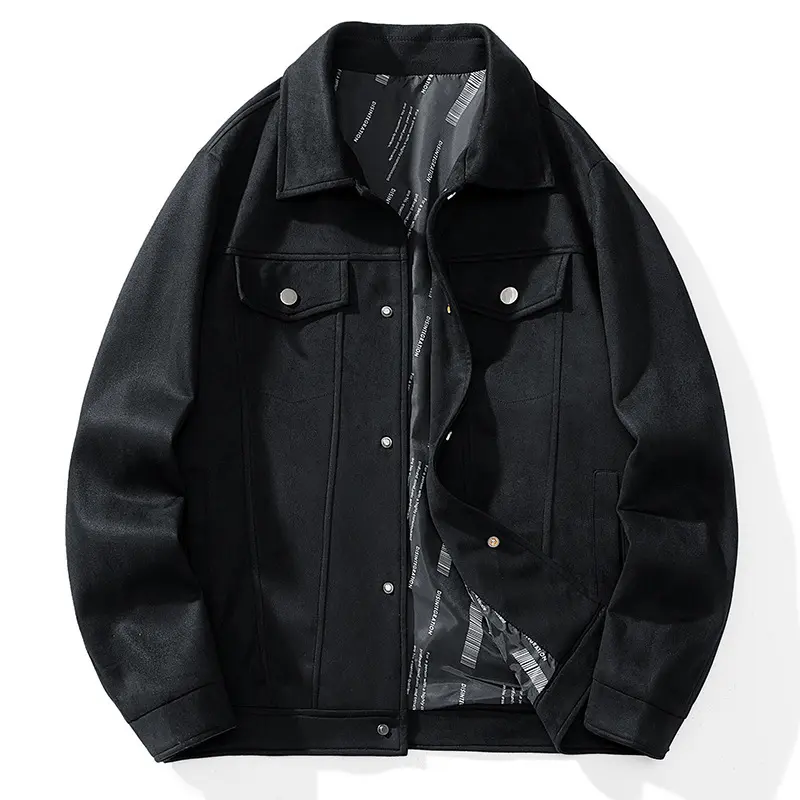 Fashionable Men's Suede Jacket Men's New Autumn and Winter Collar Trend Versatile Warm Casual Jacket Men's Jacket