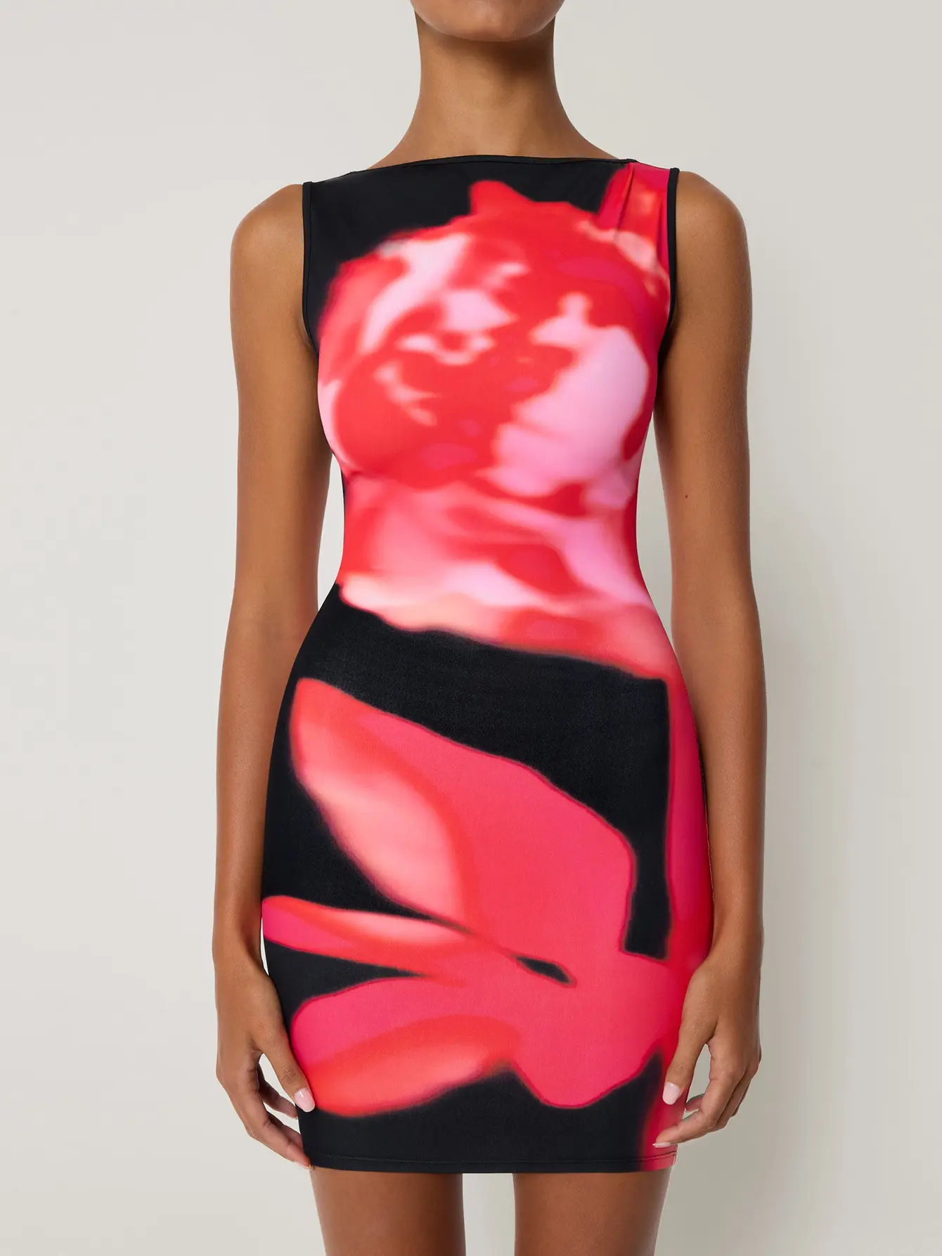 2025 New Y2K Print Bodycon Dress Fashion Abstract Digital Print Slim Fit Streetwear Clubwear Women's Party Dress