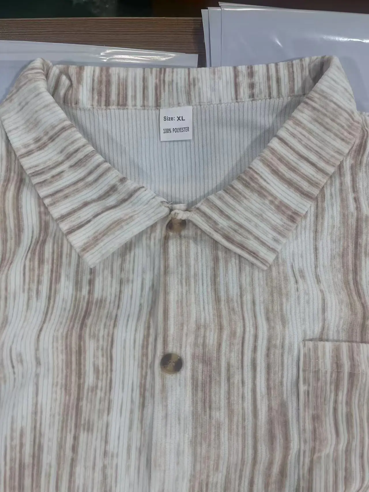 2025 New American Retro Tie Dye Men's Long Sleeved Shirt Trend Striped Casual Top Personalized Pocket Design Shirt