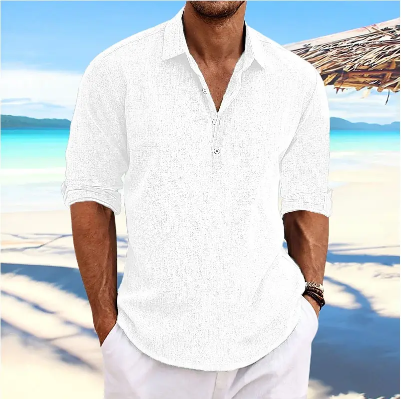 Linen Shirt Mens Linen Shirt Long Sleeve Linen Shirt Mens Casual Shirt Linen Shirts Man Grandad Shirt Man Cotton Shirt Men