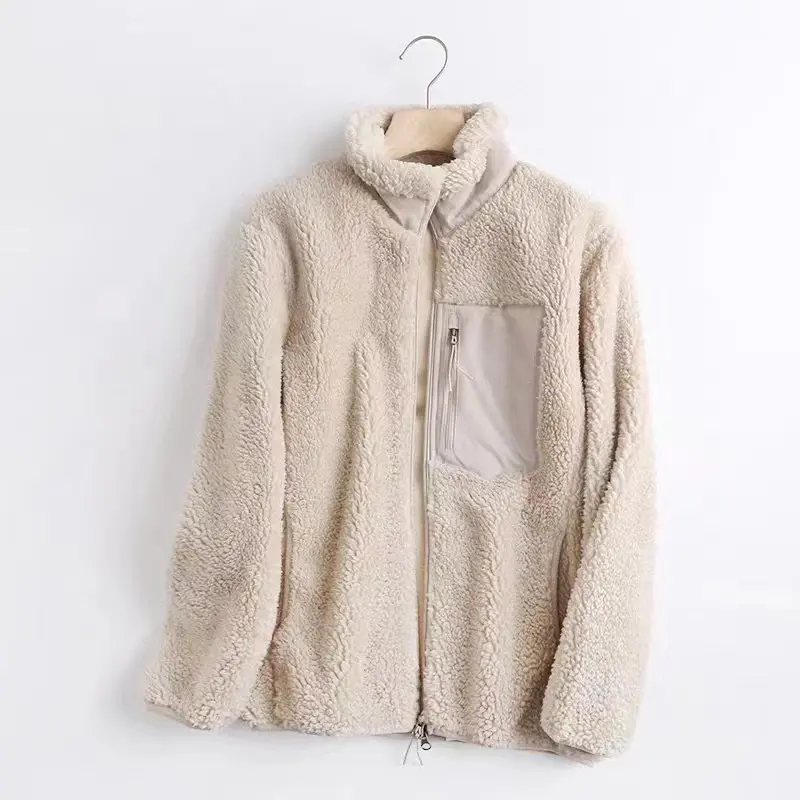 New Fleece Warm Jacket for Men and Women, Solid Color Windproof and Cold Proof Warm Zipper Jacket, Men's Casual Loose Jacket