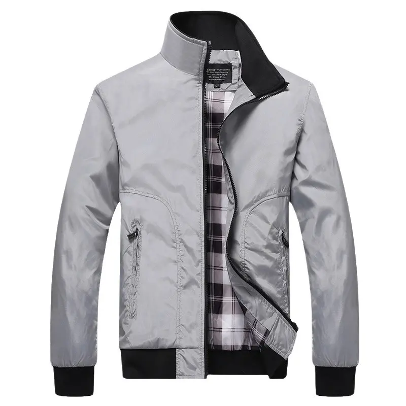Spring and Autumn Men's Lightweight Jacket Bomber Jacket Daily Wear Vacation Outdoor Casual Zipper Comfortable Zipper Coat