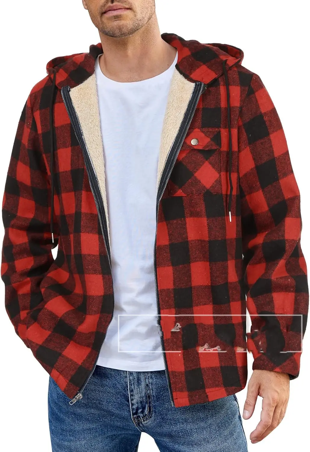 European and American Fashion Men's Jacket Men's New Hooded and Velvet Warm Top Men's Casual Jacket