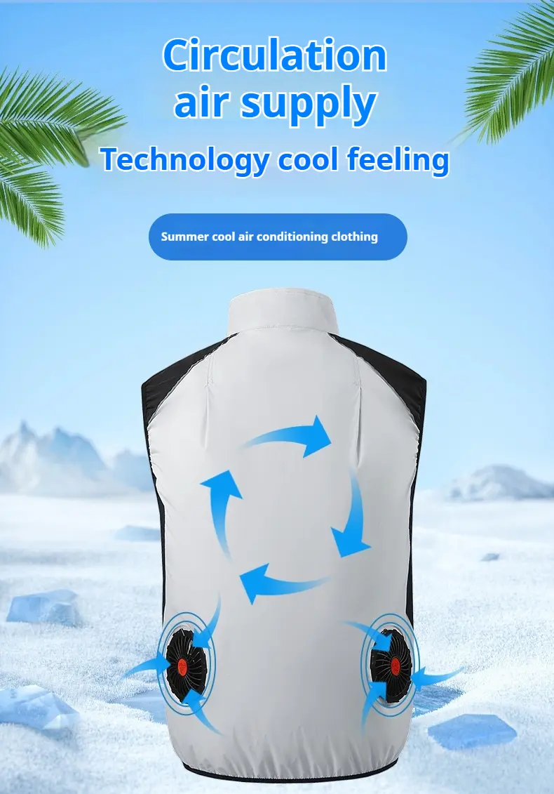 2025 Summer Heatstroke Prevention Black Technology Intelligent Cooling Vest Vest Vest Unisex Trendy Casual Comfortable Vest