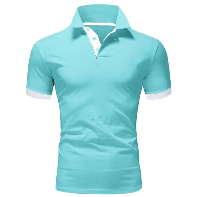 Men's New Comfortable Golf Shirt Outdoor Casual Collar Solid Color Short Sleeved Summer Slim Fit Multi-color Polo Shirt