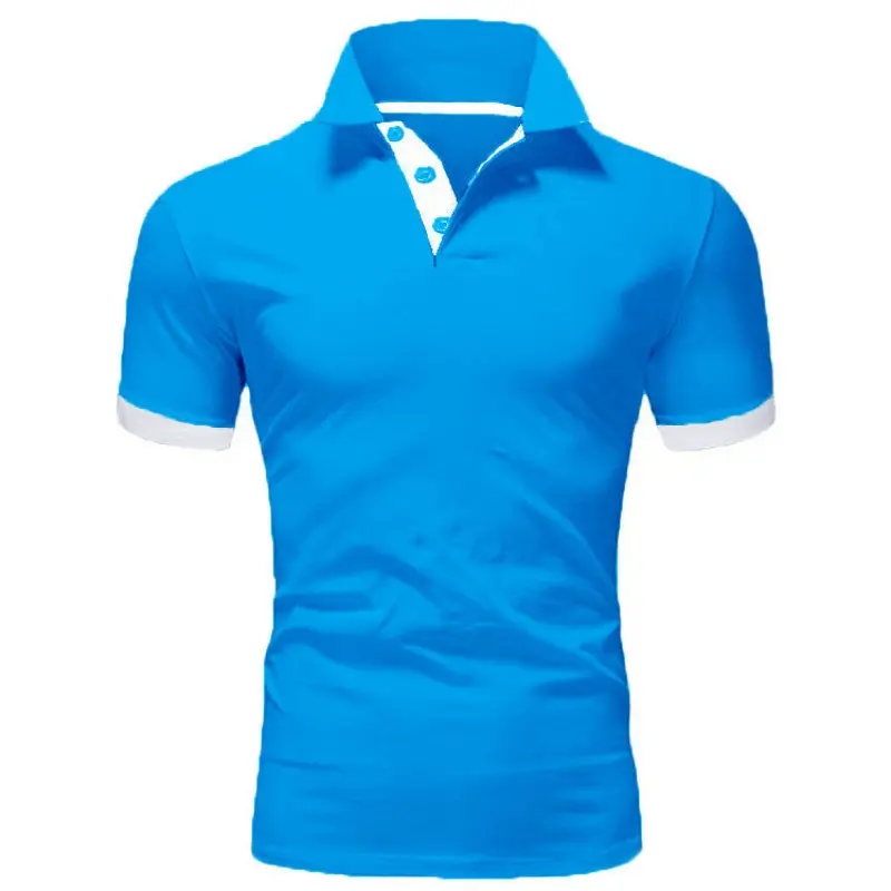 Men's New Comfortable Golf Shirt Outdoor Casual Collar Solid Color Short Sleeved Summer Slim Fit Multi-color Polo Shirt