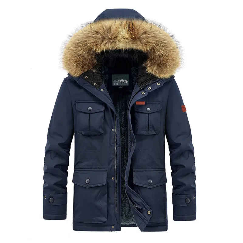 Autumn and Winter Men's New Plush Cotton Jacket for Men's Cold Protection Warmth Leisure Thickened Top Men's Versatile Coat