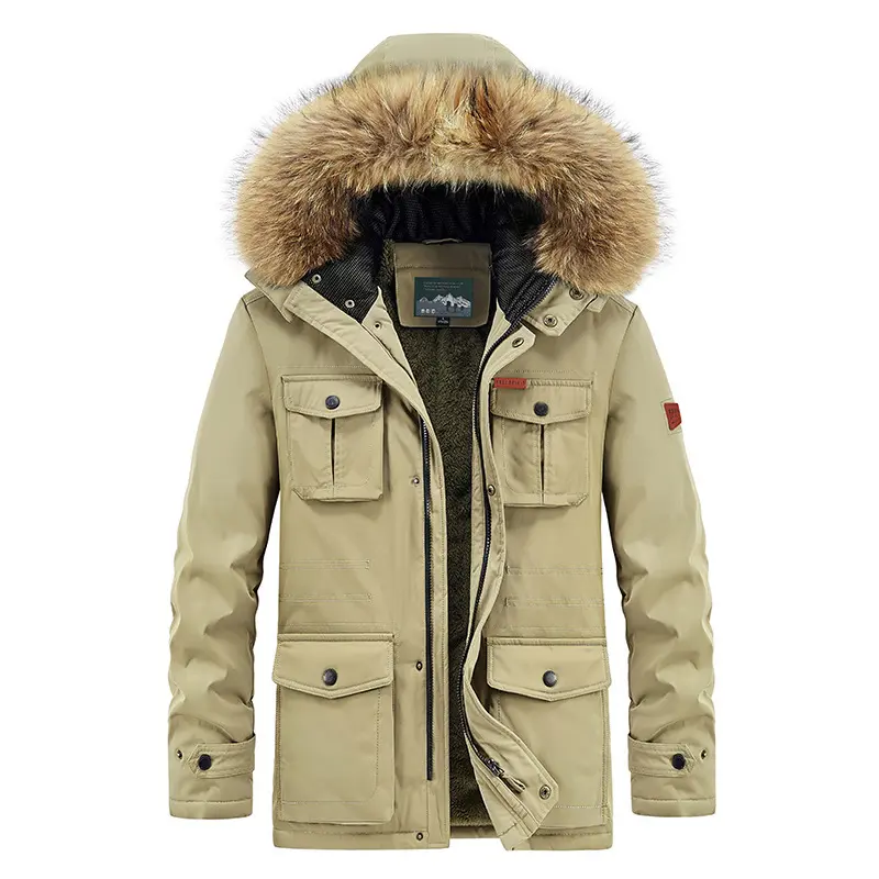 Autumn and Winter Men's New Plush Cotton Jacket for Men's Cold Protection Warmth Leisure Thickened Top Men's Versatile Coat