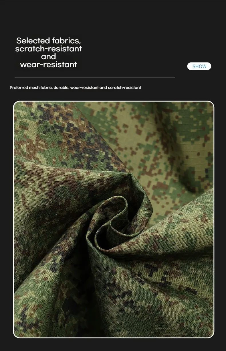 Outdoor Combat Training Outdoor Mountaineering Army Fan Combat Suit, Men's Wear-resistant Camouflage Assault Suit Set