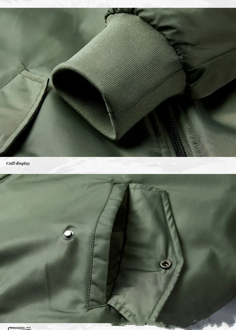 Fashionable men's autumn and winter solid color trendy pilot jacket men's warm and cold proof lapel top men's casual loose jack