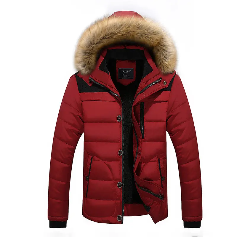 Men's New Waterproof Winter Clothes Men's Warm and Plush Casual Outdoor Hooded Cotton Clothes Men's Tops Jackets