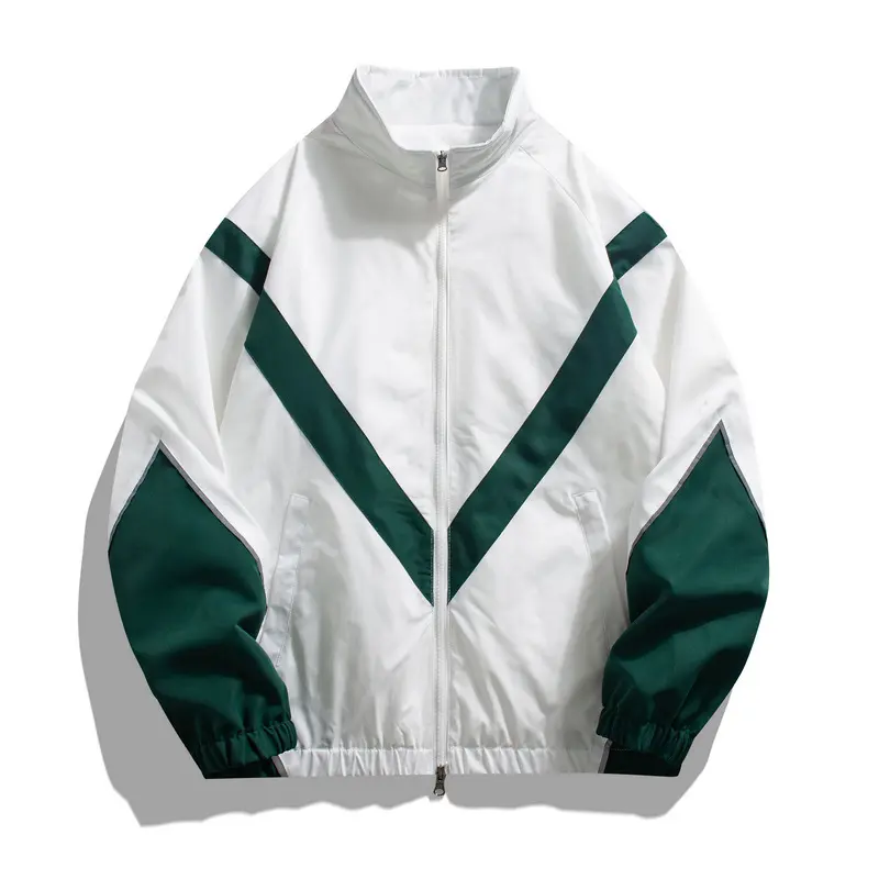 2025 New Men's Autumn Jacket with Reflective Splicing Stand Up Collar Spring and Autumn Sports and Leisure Windproof Jacket