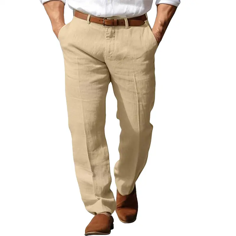 Cotton and Linen Short Sleeved Hawaiian Style Linen Pants Quick Drying Breathable Vacation Casual Mix and Match Set