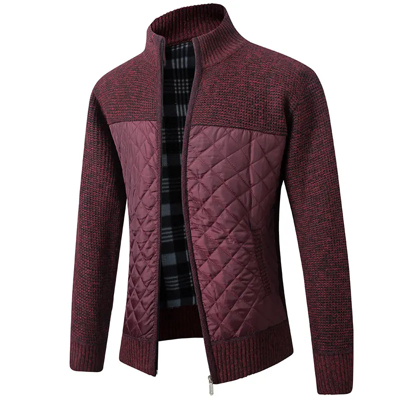 Fashionable Men's Knitted Sweater, Men's New Trend Outerwear with Added Velvet and Thick Top Men's Casual Loose Jacket Cardig