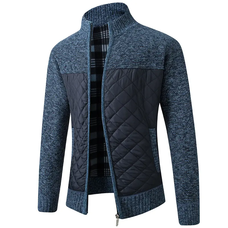 Fashionable Men's Knitted Sweater, Men's New Trend Outerwear with Added Velvet and Thick Top Men's Casual Loose Jacket Cardig