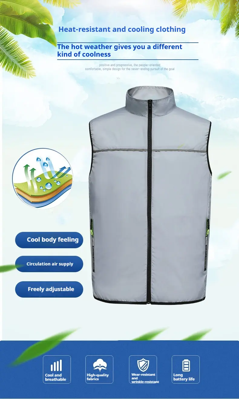 Summer air conditioning suit heatstroke prevention vest men's and women's high-tech universal camouflage cooling fan suit