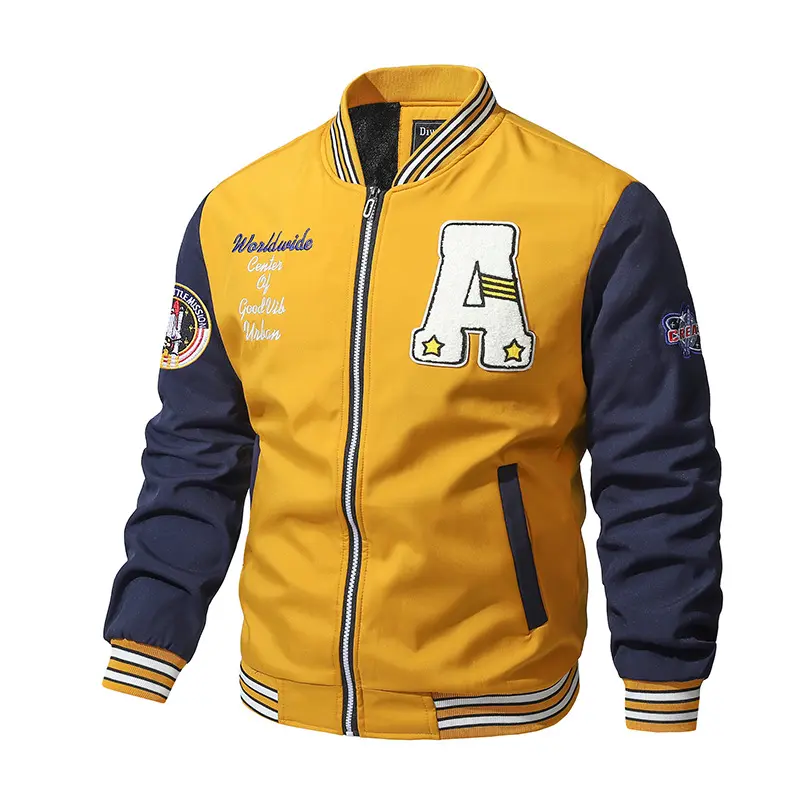 New Spring and Autumn Jacket Men's American Embroidered Jacket Baseball Jacket Men's Casual Loose Versatile Coat