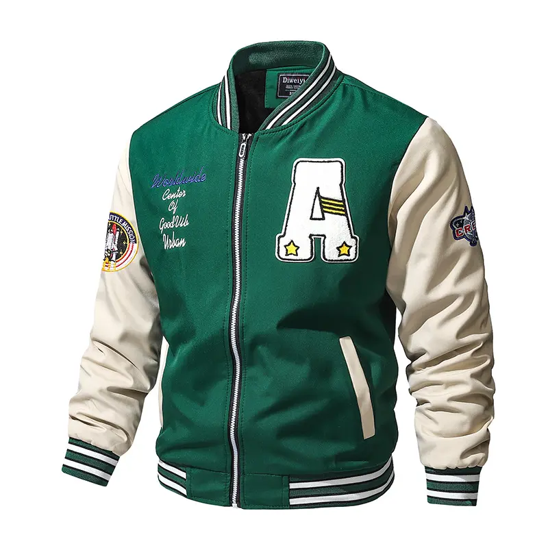 New Spring and Autumn Jacket Men's American Embroidered Jacket Baseball Jacket Men's Casual Loose Versatile Coat