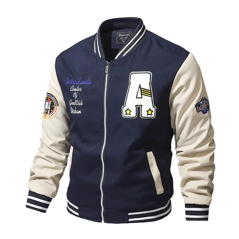 New Spring and Autumn Jacket Men's American Embroidered Jacket Baseball Jacket Men's Casual Loose Versatile Coat