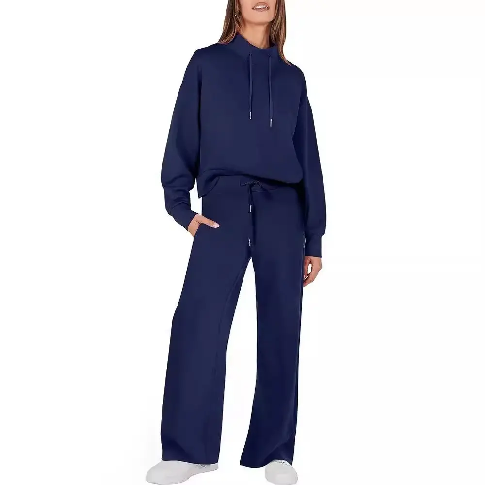 Hot Selling Autumn and Winter New Fashion Casual Women's Long Sleeved Drawstring Commuting Pants Women's Comfortable Suit
