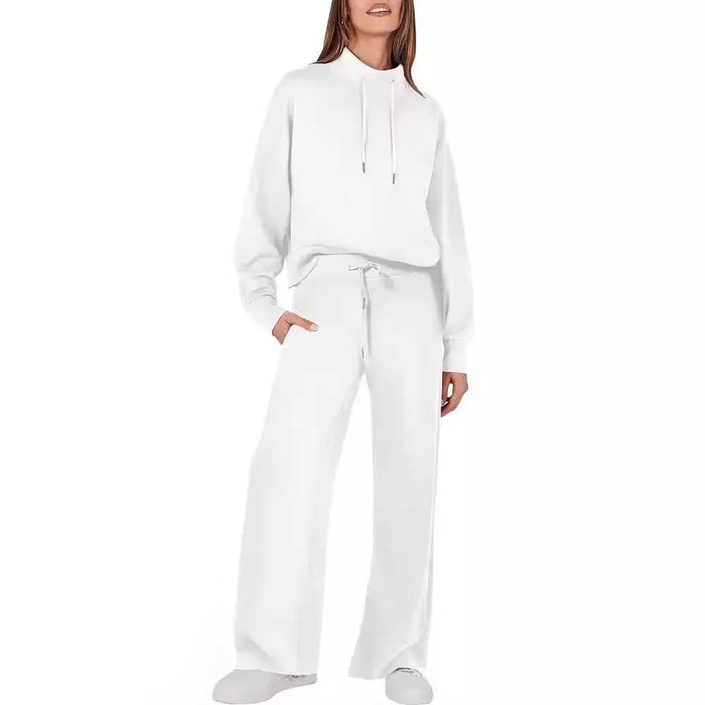 Hot Selling Autumn and Winter New Fashion Casual Women's Long Sleeved Drawstring Commuting Pants Women's Comfortable Suit