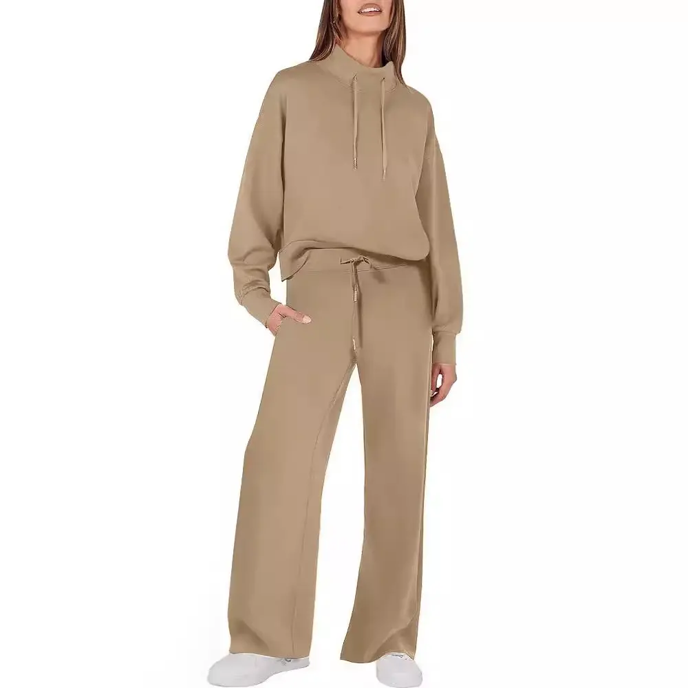 Hot Selling Autumn and Winter New Fashion Casual Women's Long Sleeved Drawstring Commuting Pants Women's Comfortable Suit