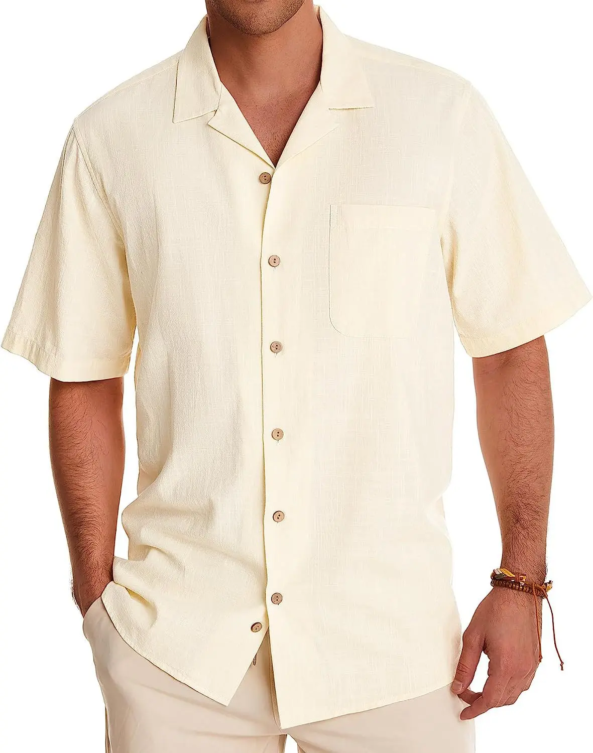 New Summer British Style Men's Shirt Patchwork Bamboo Knit Short Sleeve Casual Shirt Fashion Urban Turn-Down Collar Breathable