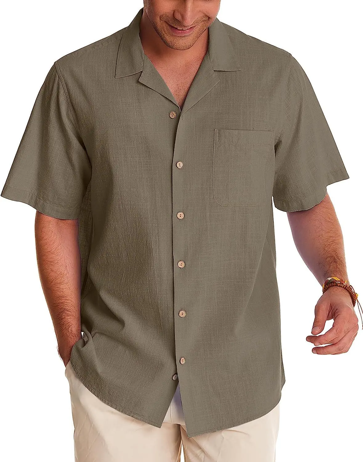 New Summer British Style Men's Shirt Patchwork Bamboo Knit Short Sleeve Casual Shirt Fashion Urban Turn-Down Collar Breathable