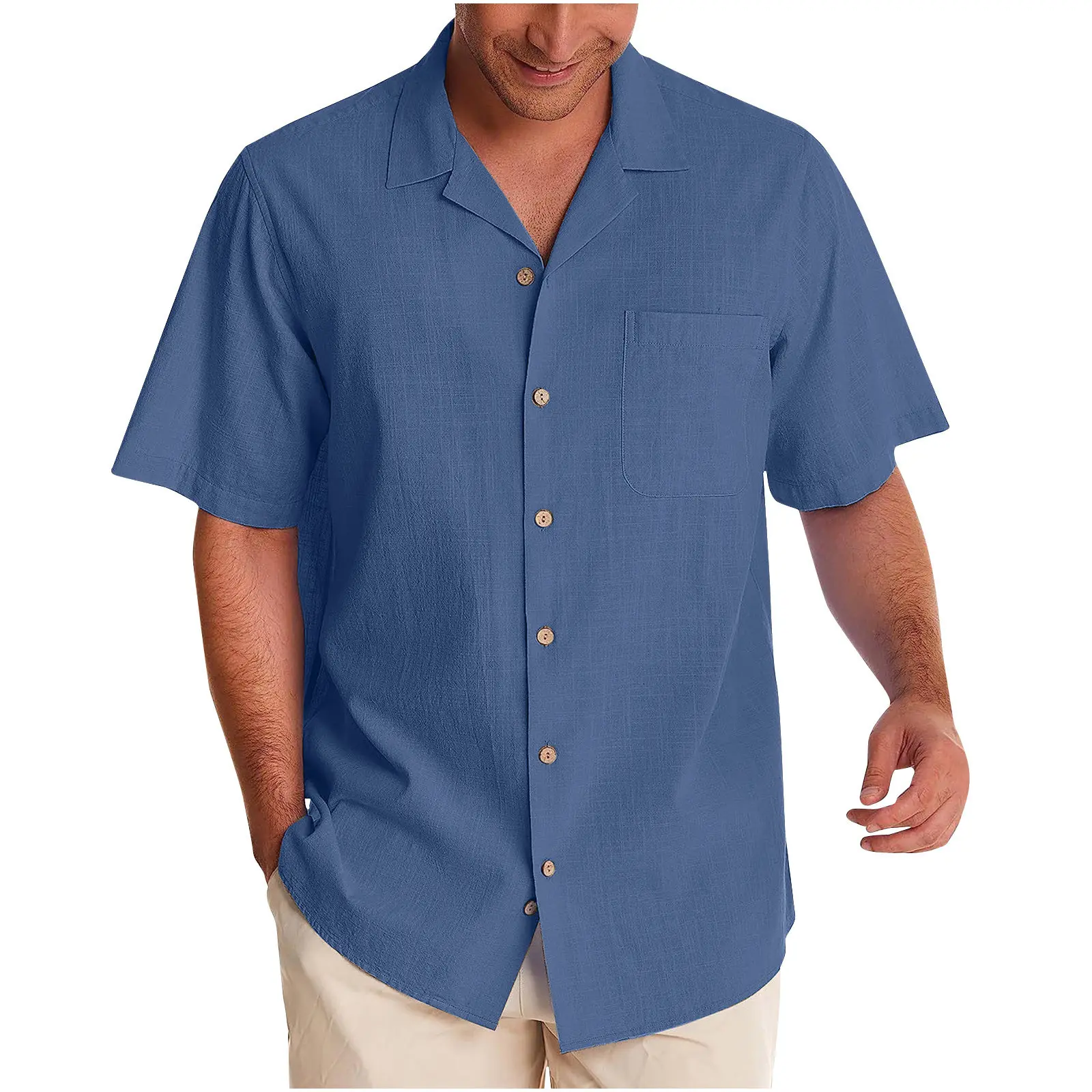 New Summer British Style Men's Shirt Patchwork Bamboo Knit Short Sleeve Casual Shirt Fashion Urban Turn-Down Collar Breathable