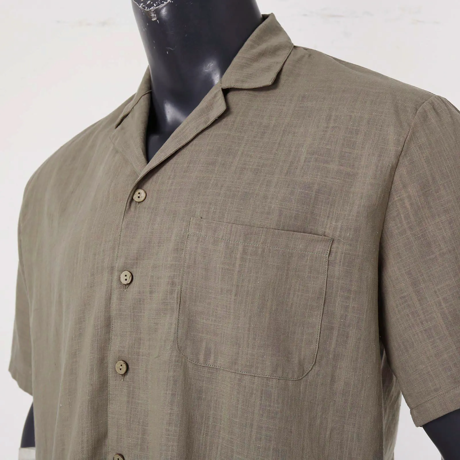 New Summer British Style Men's Shirt Patchwork Bamboo Knit Short Sleeve Casual Shirt Fashion Urban Turn-Down Collar Breathable