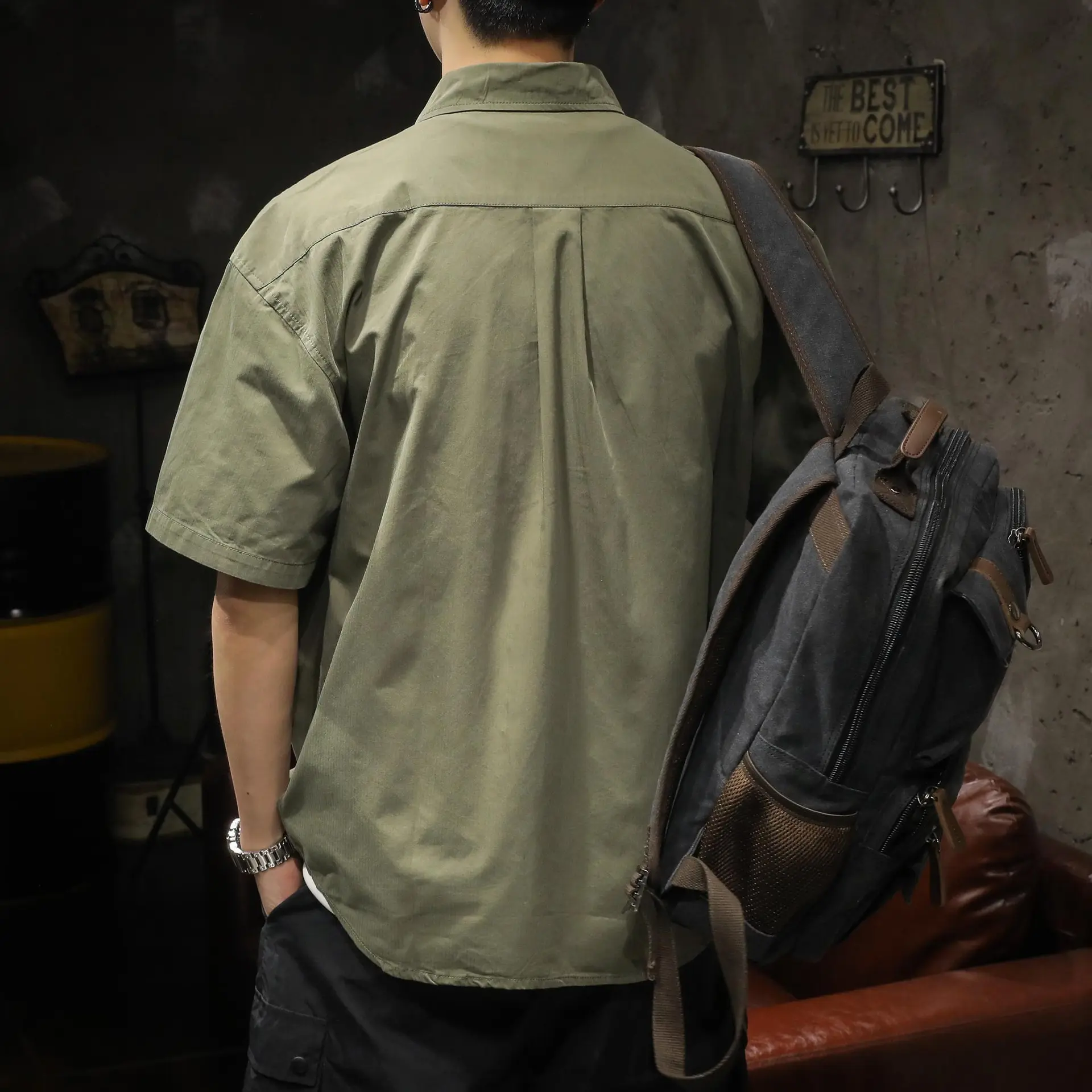Korean Popular Clothes Men's Linen Shirt Men's Black Shirt Summer Man Shirt Man Short Sleeve Shirt Summer Top
