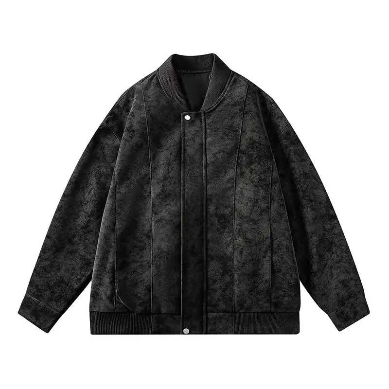 New Retro Leather Jacket Men's Lapel Motorcycle Leather Jacket Men's Coat Autumn and Winter Slim Fit PU Leather Jacket