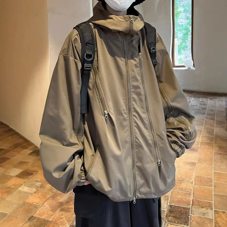 Men's Outdoor Jacket Windproof Waterproof Hooded Windbreaker Coat Lightweight Spring Autumn Sports Jacket for Men Women Unisex