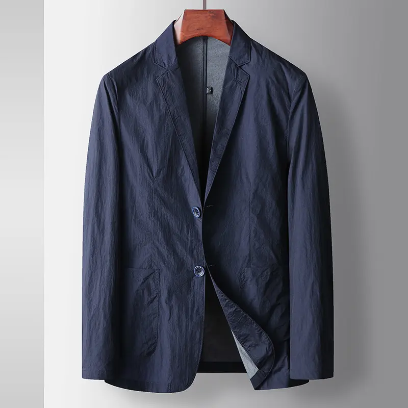 Men's Thin Casual Suit Jacket Single Breasted Business Convenient Suit Breathable Sun Protection Light Luxury Suit Slim Fit