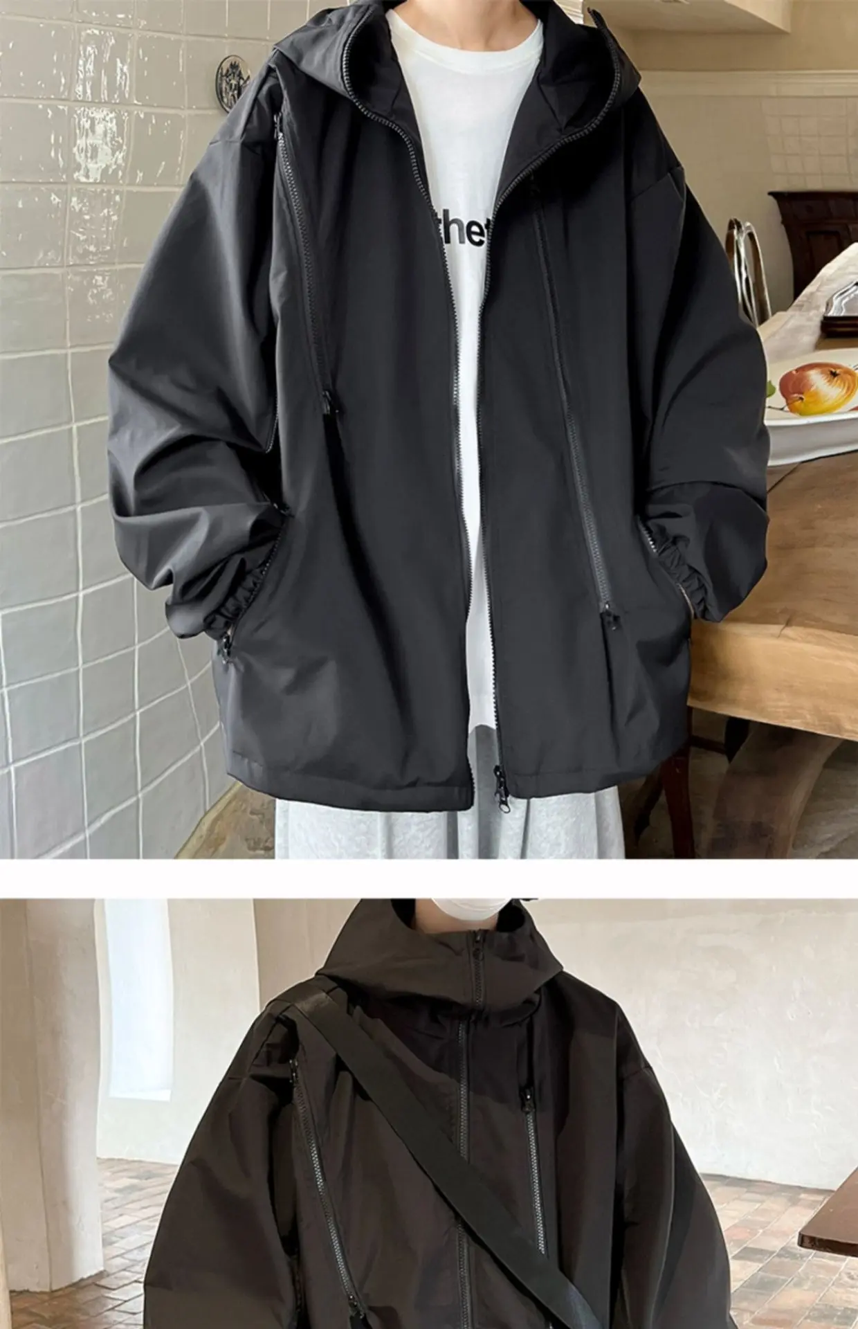 Men's Outdoor Jacket Windproof Waterproof Hooded Windbreaker Coat Lightweight Spring Autumn Sports Jacket for Men Women Unisex