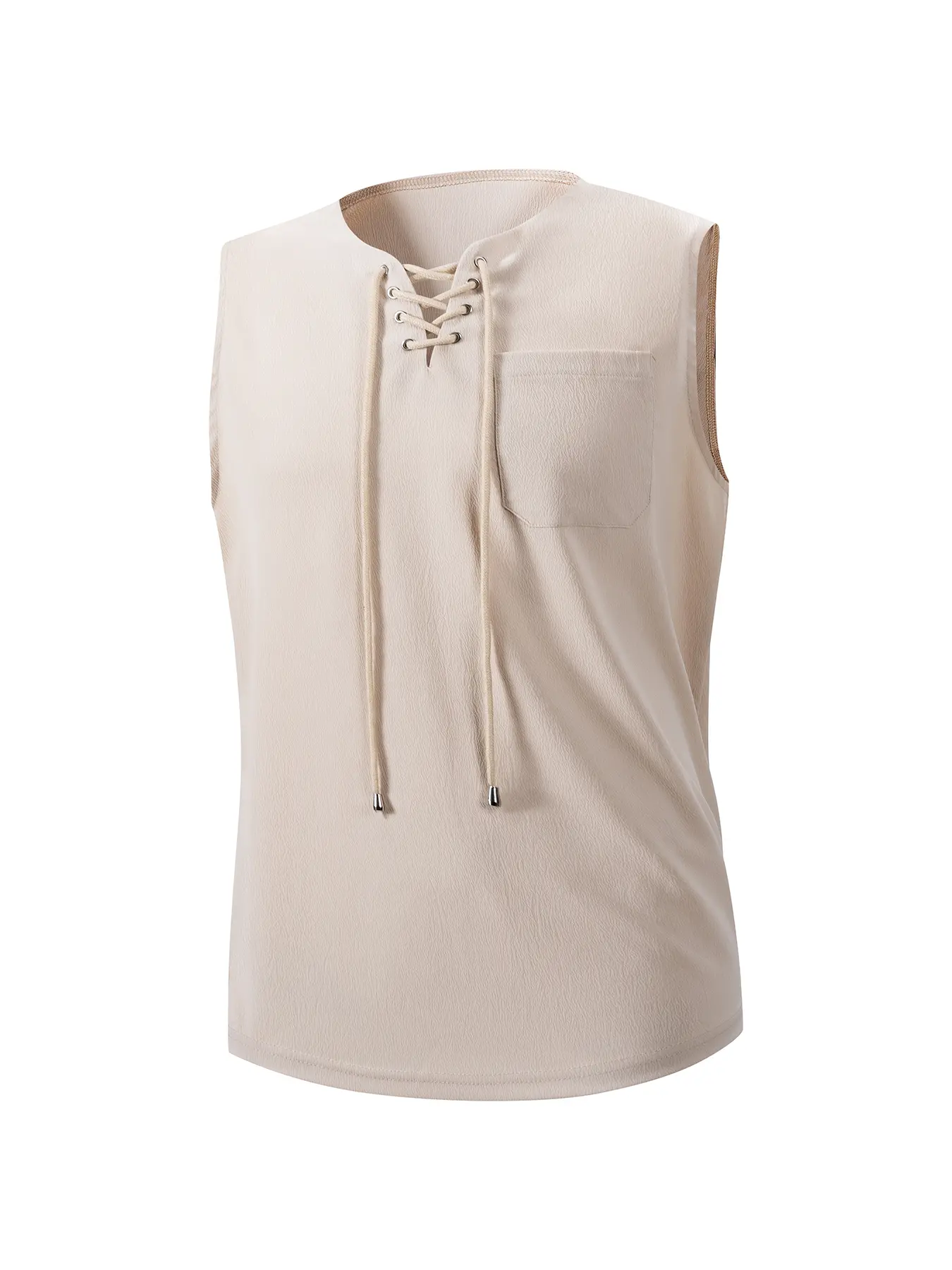 Summer Mens Tank Tops Vest Casual Comfortable breathable Sleeveless Shirts Loose Lace Up O-Neck Tops Streetwear
