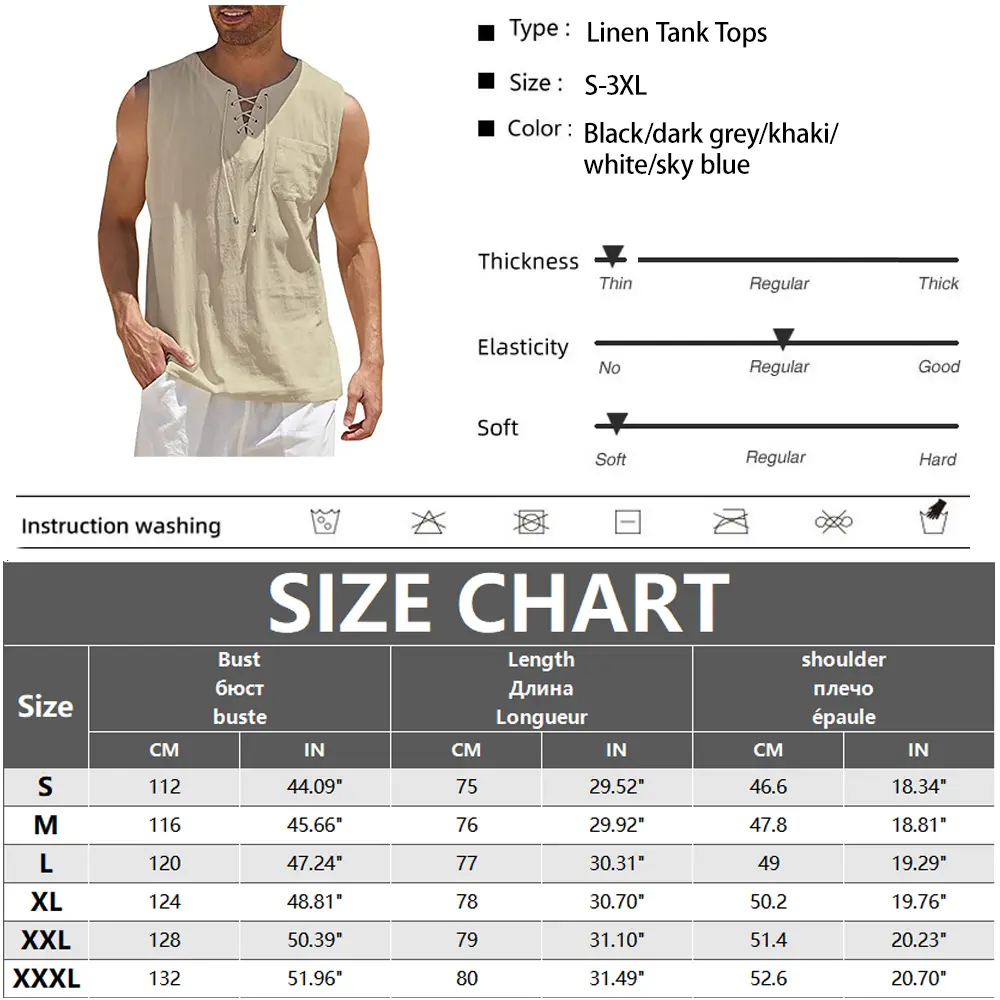 Men's Lightweight Tank Tops Summer Sleeveless T-Shirt Solid Color Loose  Breathable Shirt Casual Tethered Vest T Shirt