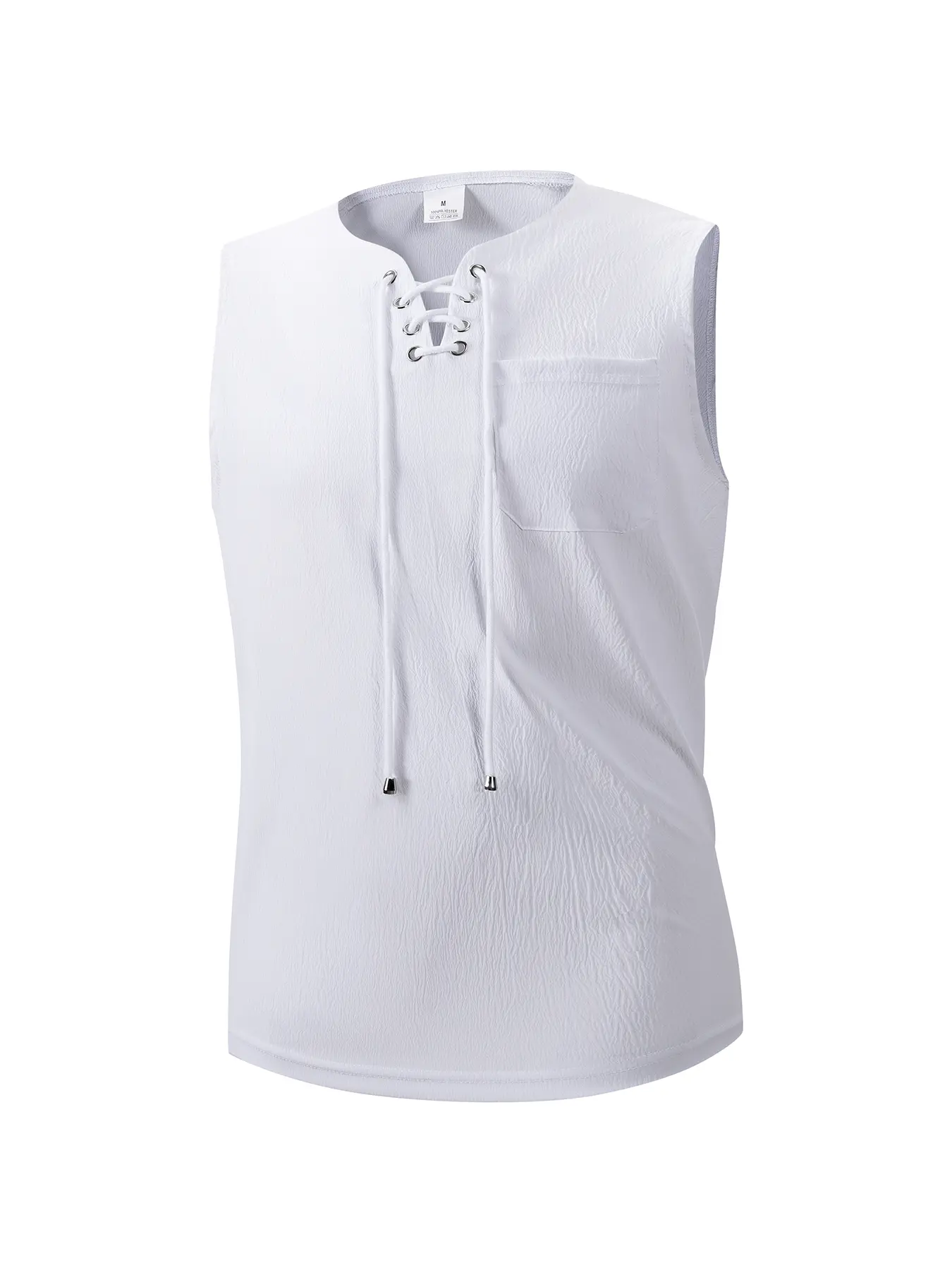Summer Mens Tank Tops Vest Casual Comfortable breathable Sleeveless Shirts Loose Lace Up O-Neck Tops Streetwear